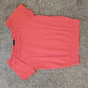 ANN Taylor knit coral color short sleeve sweater Small